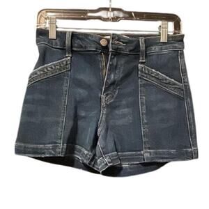 Vervet Los‎ Angeles High Waisted Denim Shorts Blue Raw Hem Size 27 S NWOT